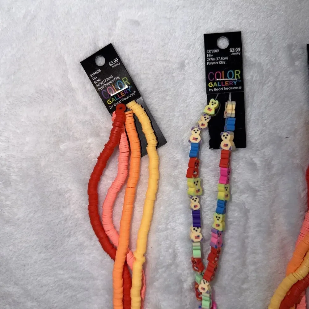 Vinyl Disc Beads 10 full strands of 200+ beads per strand New By Color Gallery